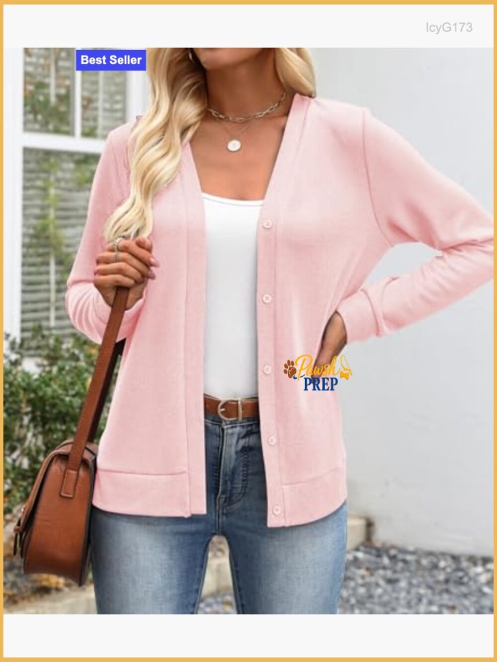 Womens V Neck Long Sleeve Button Down Cardigan Sweater Lightweight Knit - Picture 3 of 7